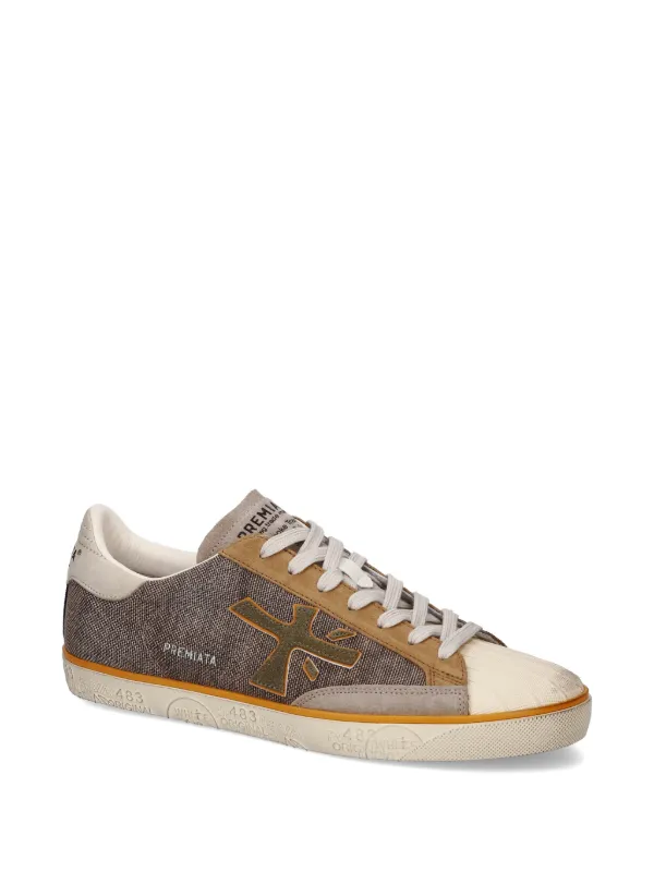 Premiata Steven 8051 Panelled Sneakers | Brown | FARFETCH JO