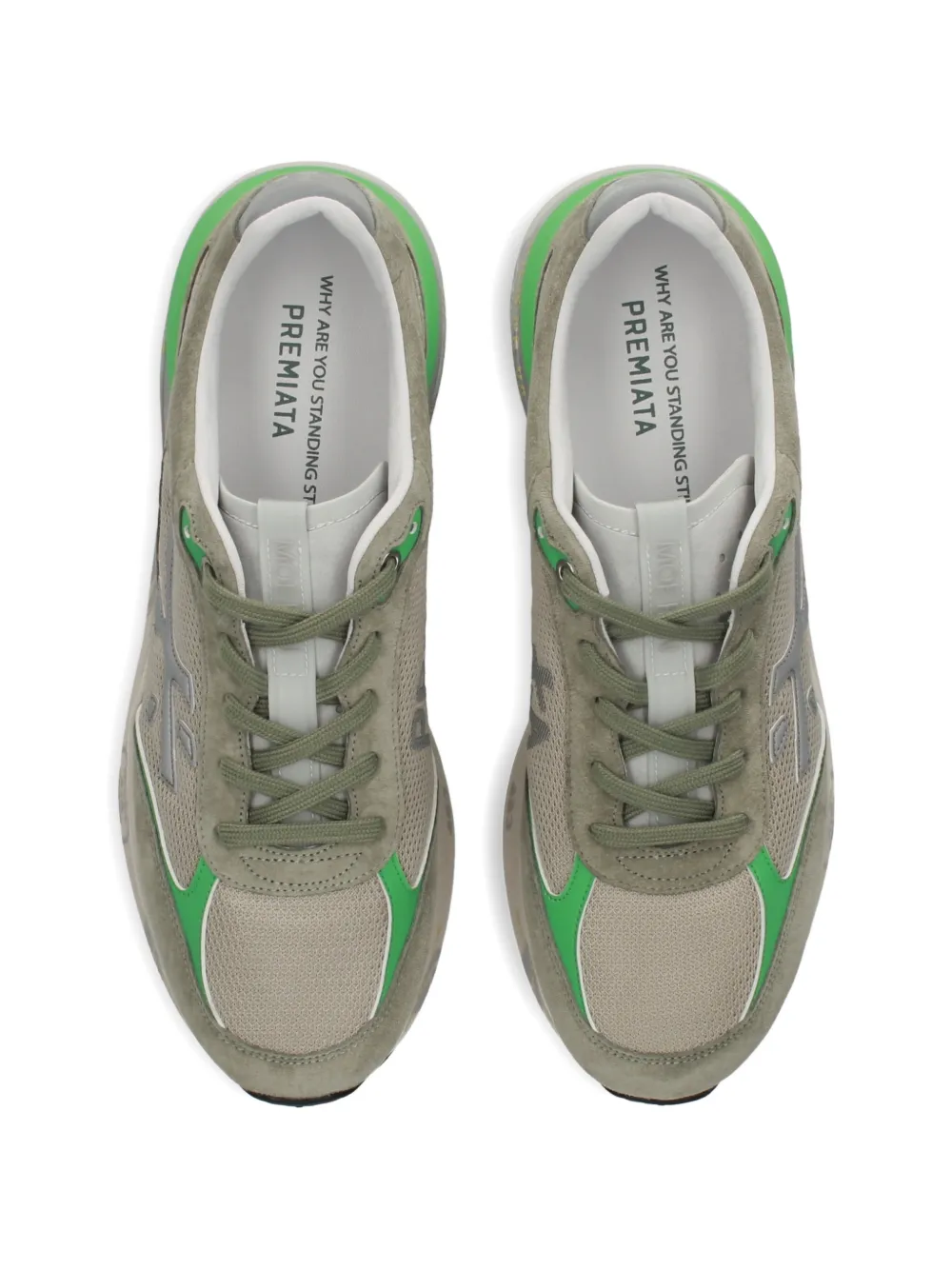 Premiata Moerun 8076 logo-appliqué sneakers Groen