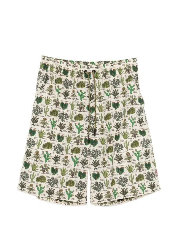Moncler Grenoble -print Drawstring Shorts in Neutrals