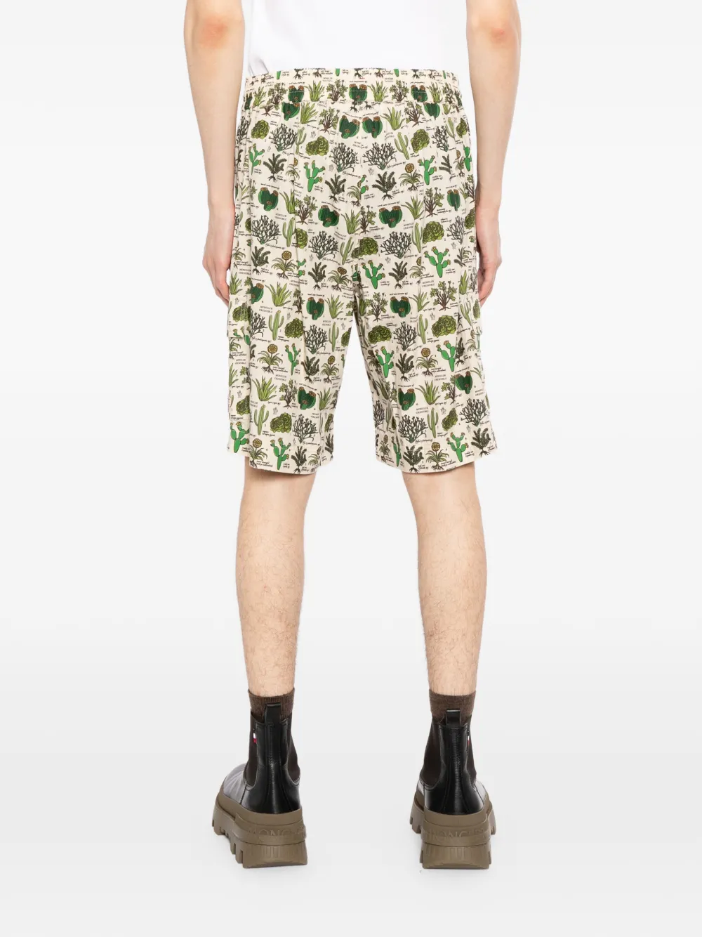 Moncler Grenoble Zwembroek met trekkoord en print Beige