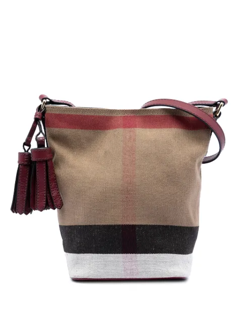 Burberry Pre-Owned 2000-2017 Mini Mega Check Canvas Ashby Tassel bucket bag