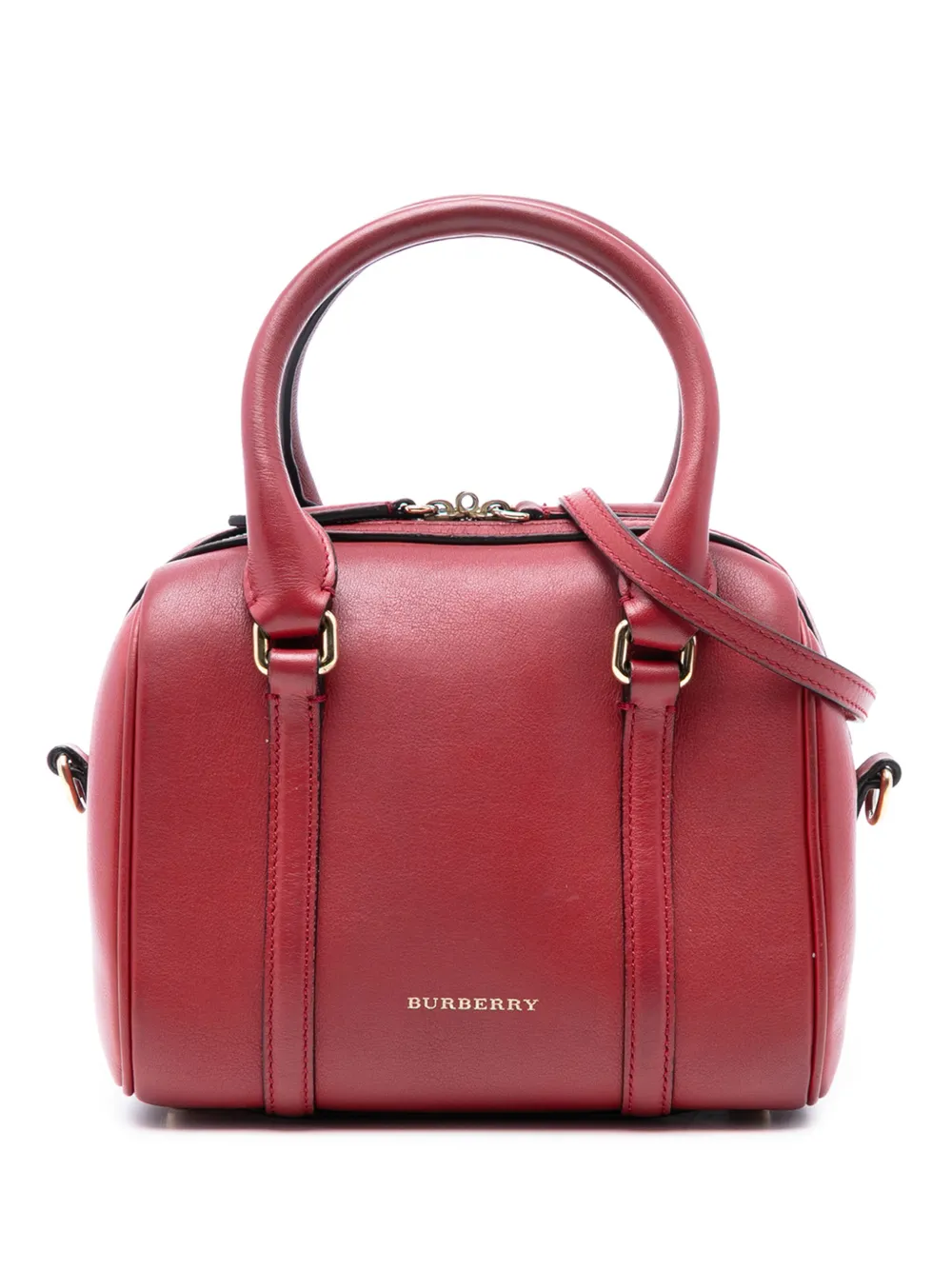Burberry Pre-Owned 2000-2017 Small Leather Alchester Bowling Bag satchel - Rosso