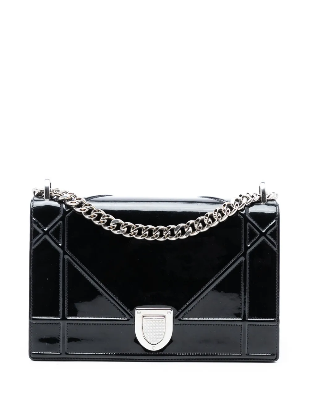 Christian Dior Pre-Owned 2015 Medium Patent Diorama Flap crossbody bag - Nero