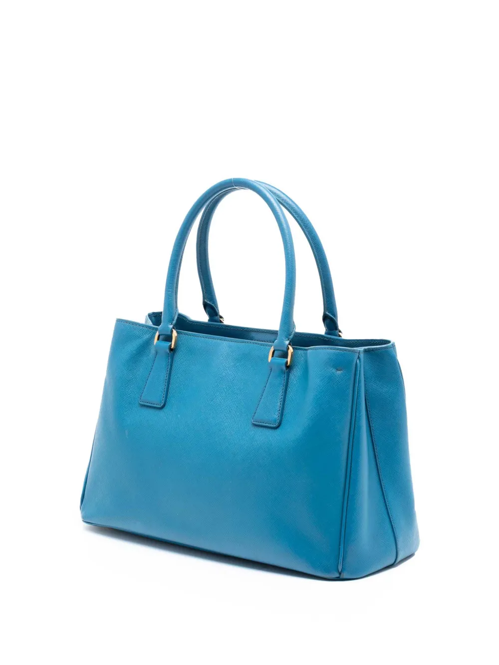  Prada Pre-owned Sac à Bandoulière Galleria Double Zip Médium En Cuir Saffiano Lux (2013-2025) - Bleu 