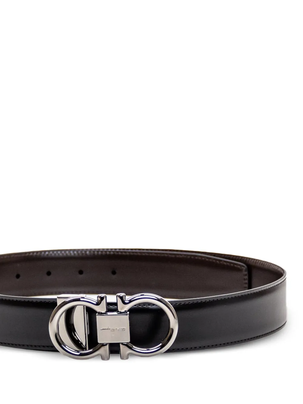 Ferragamo Riem met Gancini gesp Zwart