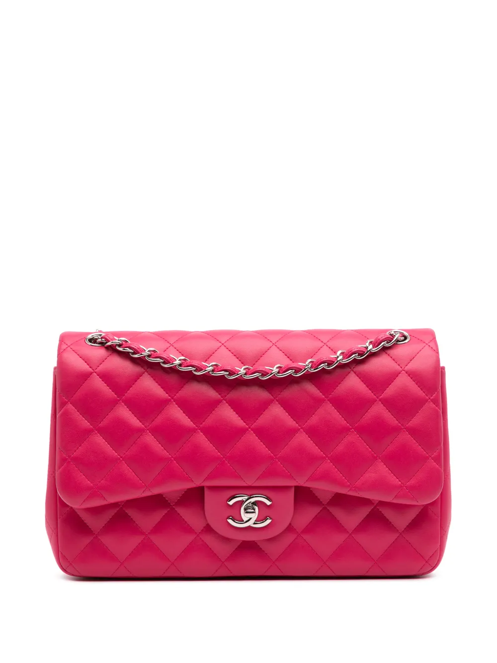 CHANEL Pre-Owned 2014 Jumbo Classic Lambskin Double Flap shoulder bag - Rosa