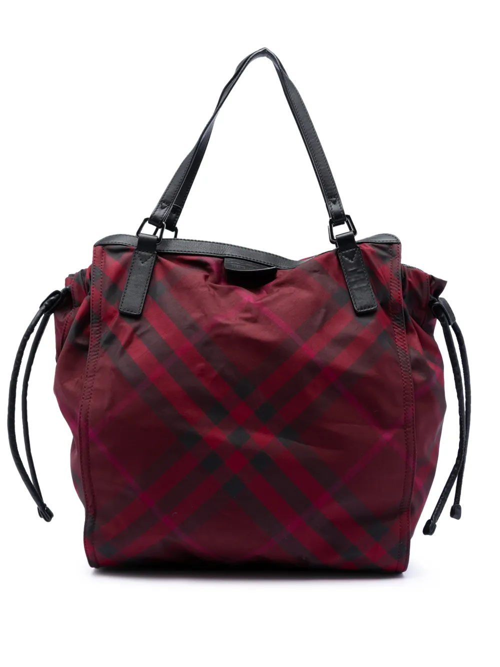 Burberry Pre-Owned 2000-2017 Supernova Check Tote Bag aus Nylon mit Schnalle - Rot