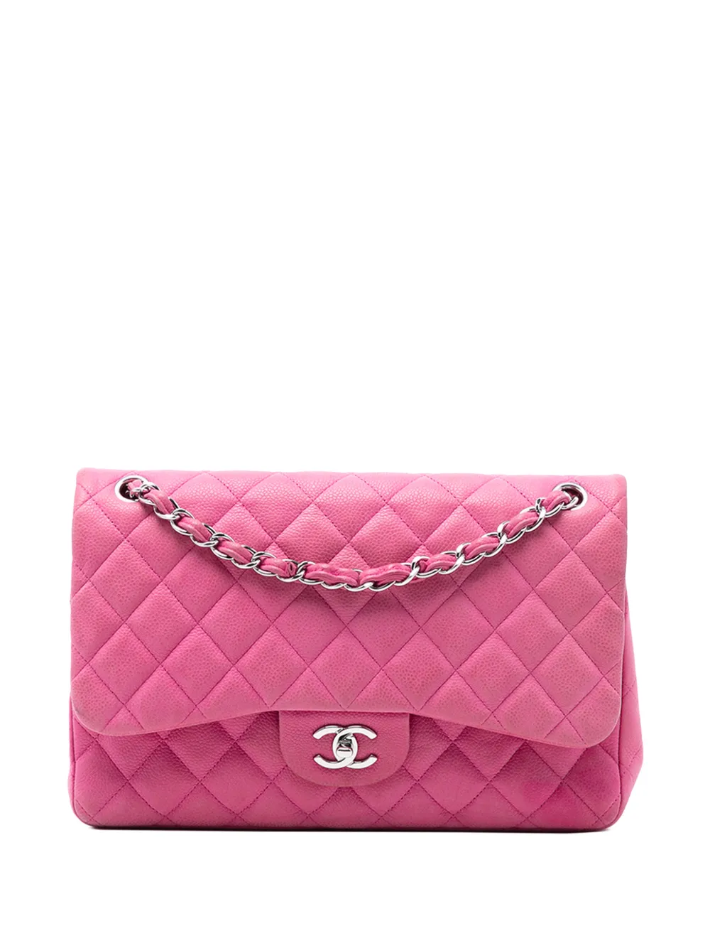 CHANEL Pre-Owned 2013-2014 Jumbo Classic Caviar Double Flap shoulder bag - Rosa