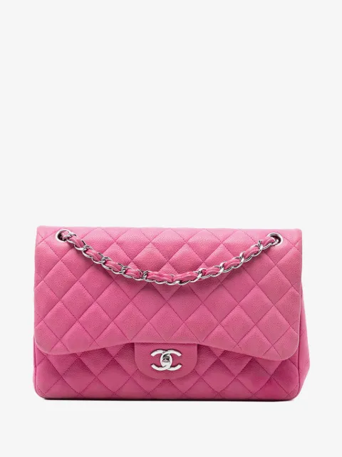 CHANEL Pre-Owned 2013-2014 jumbo Classic Caviar Double Flap Schultertasche