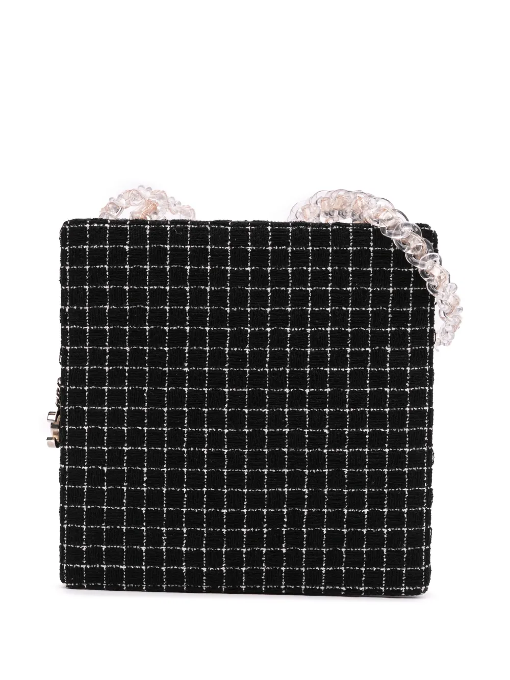 CHANEL Pre-Owned 2016-2017 Tweed and Resin Zipped Chain Shopping Bag crossbody bag - Nero