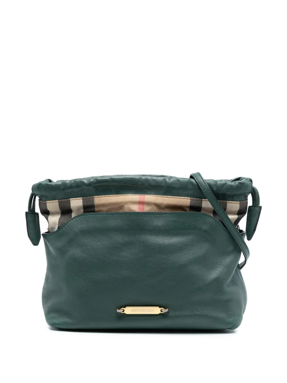 Burberry Pre-Owned 2000-2017 House Check Canvas and Calfskin Little Crush crossbody bag - Green