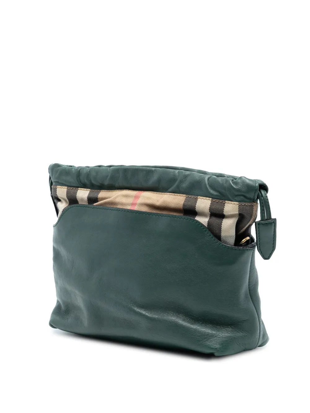  Burberry Pre-owned Borsa A Tracolla Little Crush In Tela House Check E Pelle Di Vitello 2000-2017 - Verde 