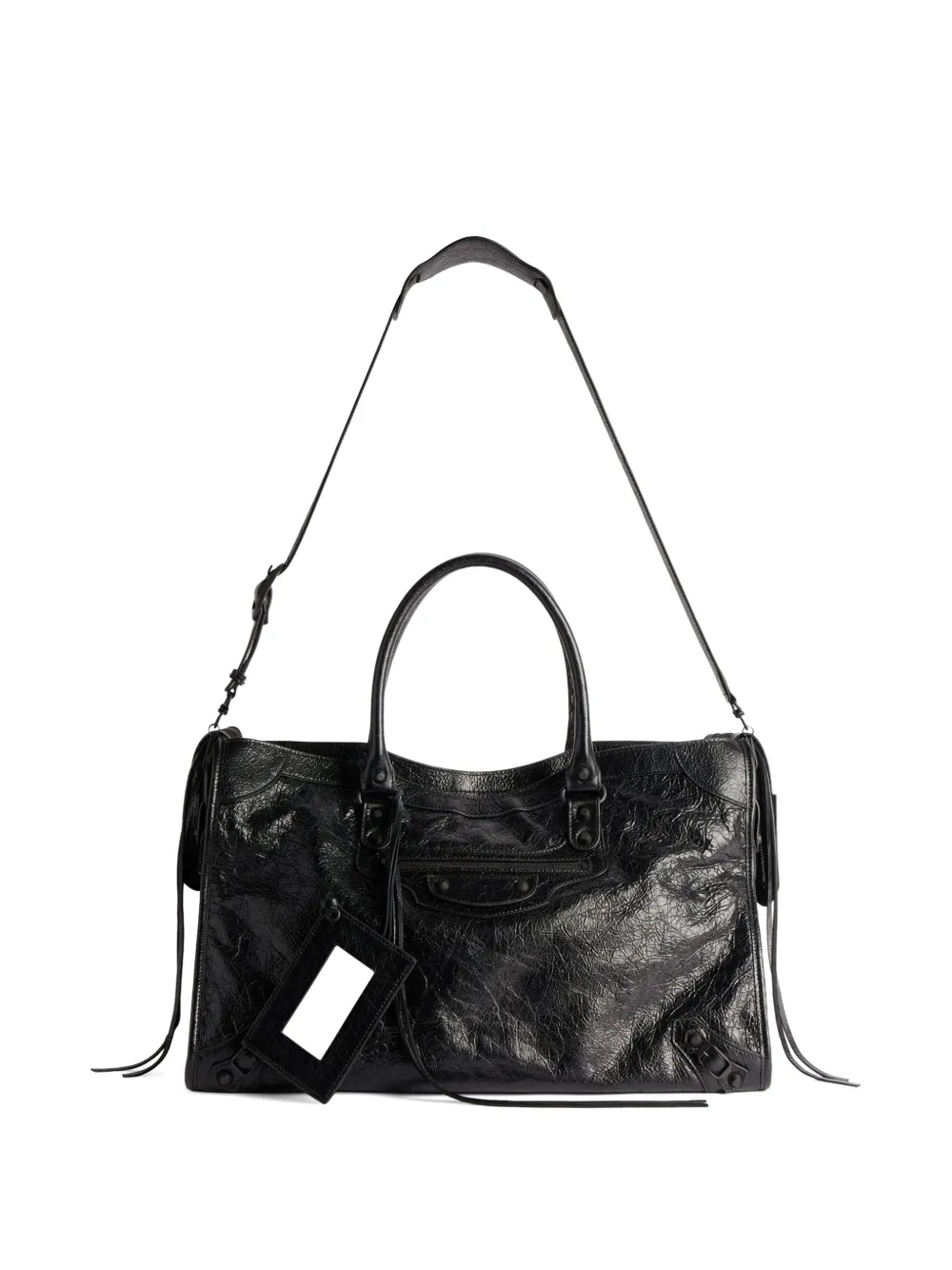Balenciaga Le City grote shopper verfraaid met studs Zwart