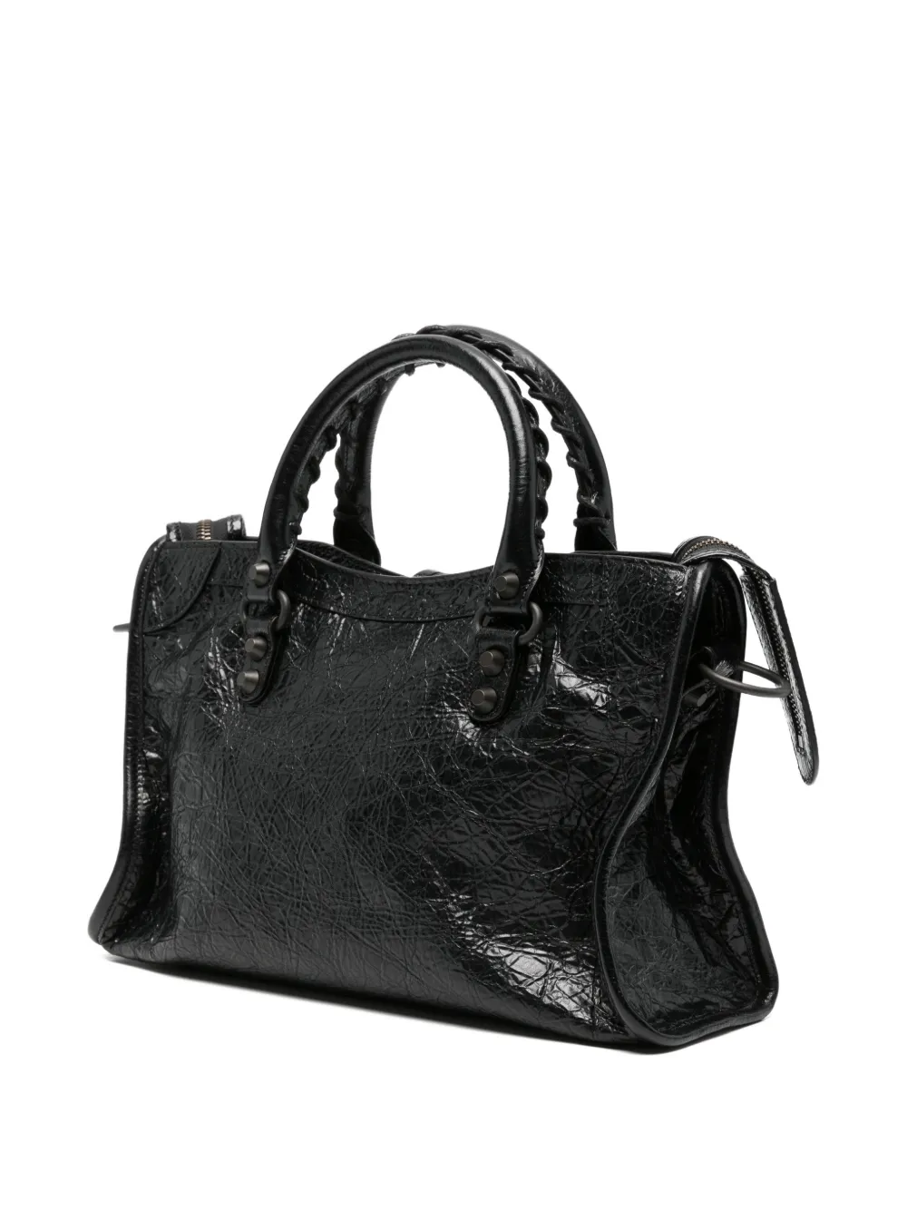 Balenciaga 2000s kleine Le City lamsleren schoudertas Zwart