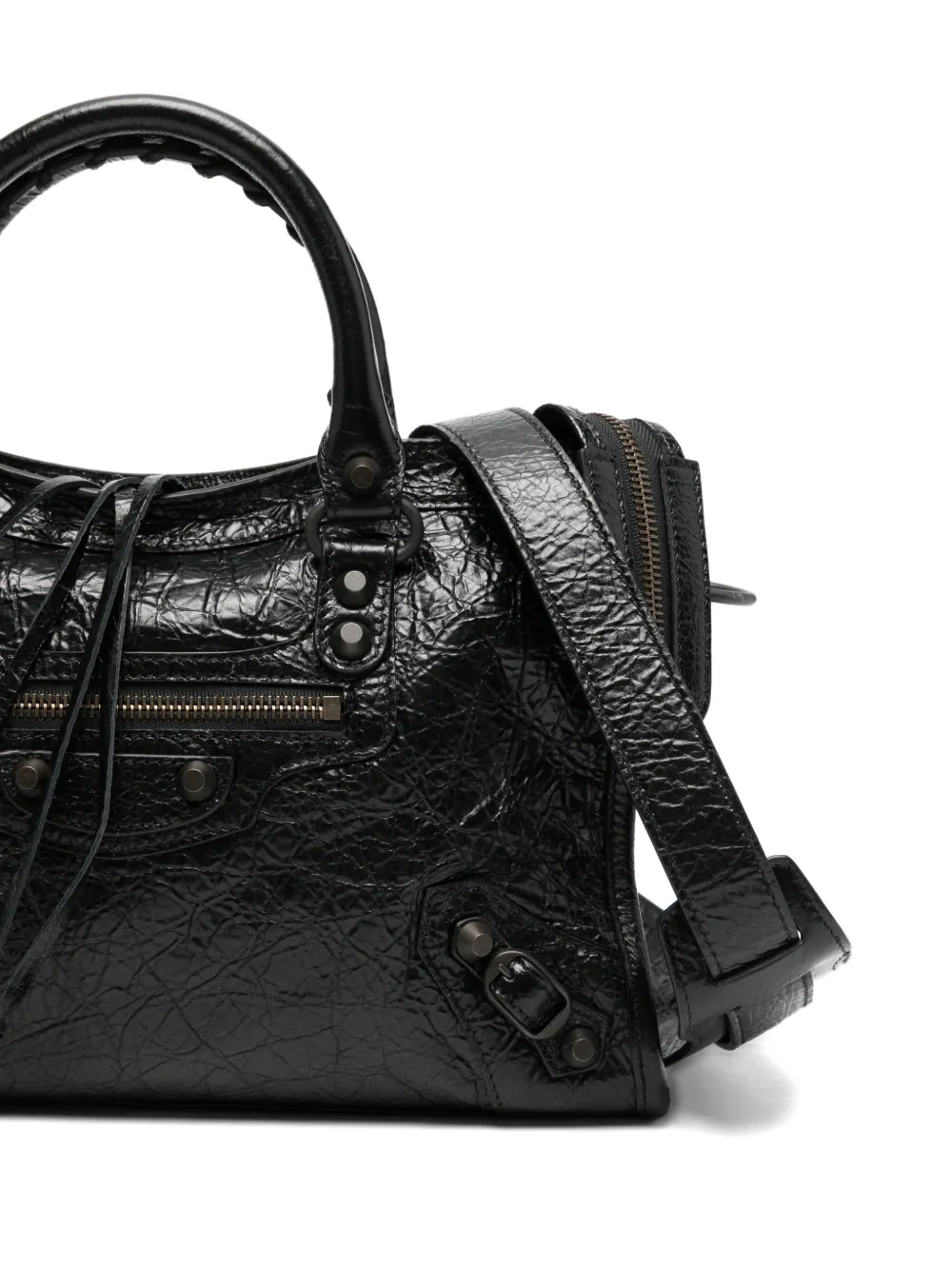 Balenciaga 2000s kleine Le City lamsleren schoudertas Zwart