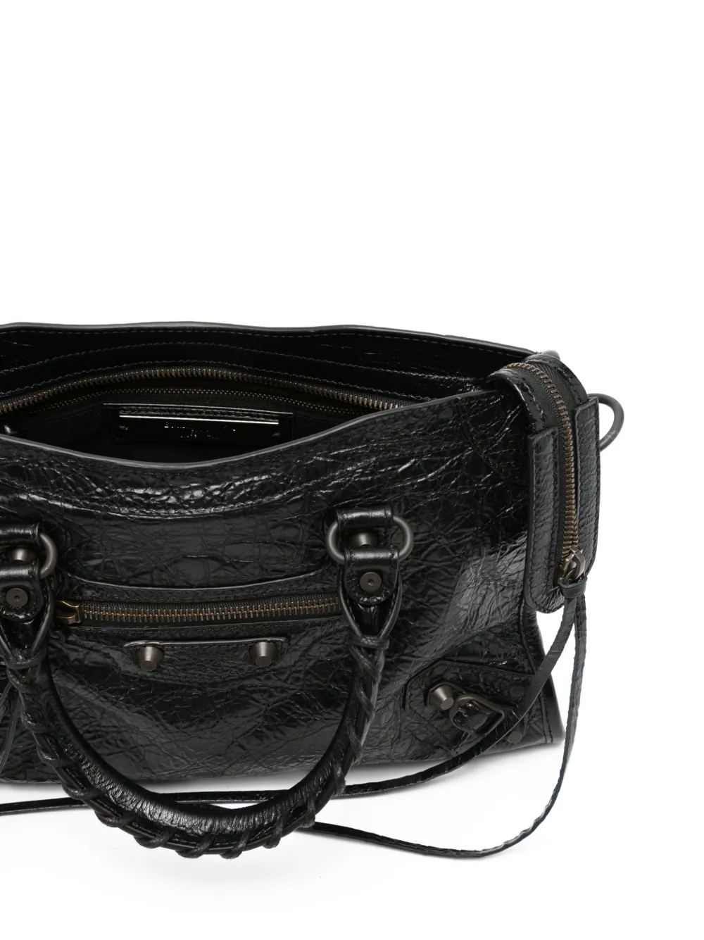 Balenciaga 2000s kleine Le City lamsleren schoudertas Zwart