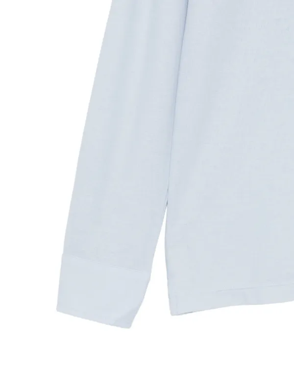Zanone Ice Cotton long-sleeve Polo Shirt | Blue | FARFETCH