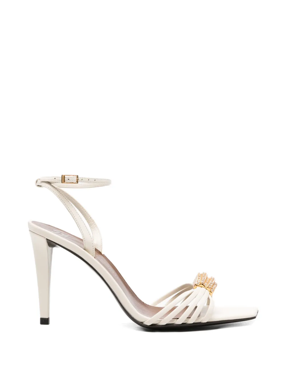 Giuseppe Zanotti Sunset sandalen van lamsleer verfraaid met kristallen Beige