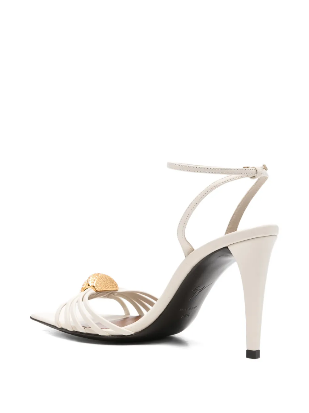 Giuseppe Zanotti Sunset sandalen van lamsleer verfraaid met kristallen Beige