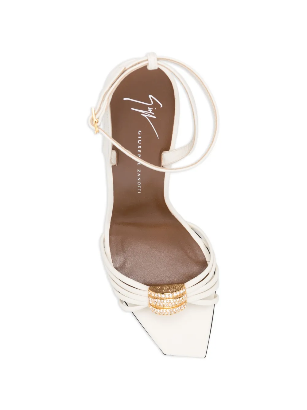 Giuseppe Zanotti Sunset sandalen van lamsleer verfraaid met kristallen Beige