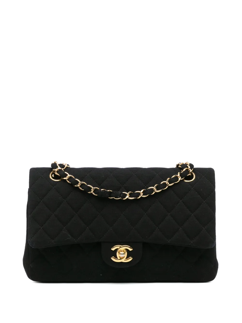 CHANEL Pre-Owned 2014 Medium Classic Jersey Double Flap shoulder bag - Nero