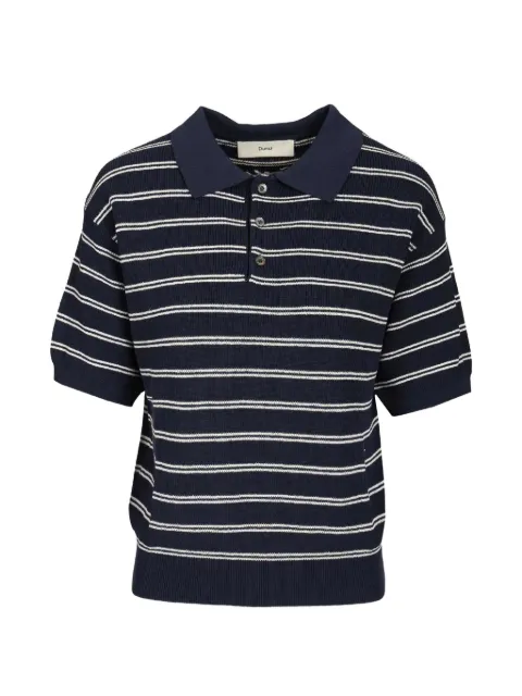 DUNST striped short-sleeve knit polo
