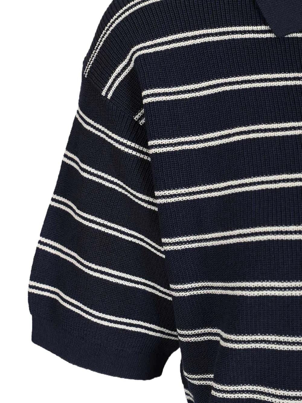 DUNST Gestreept poloshirt met korte mouwen Blauw