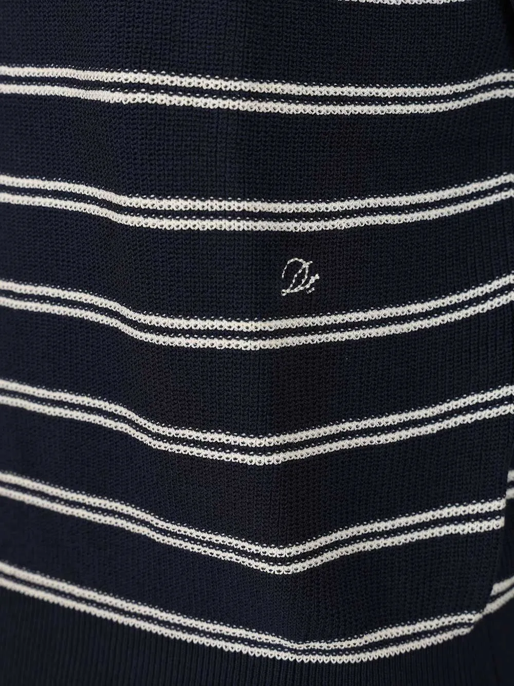 DUNST Gestreept poloshirt met korte mouwen Blauw