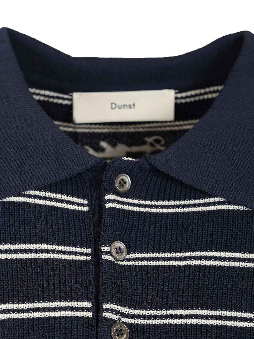 DUNST Gestreept poloshirt met korte mouwen Blauw