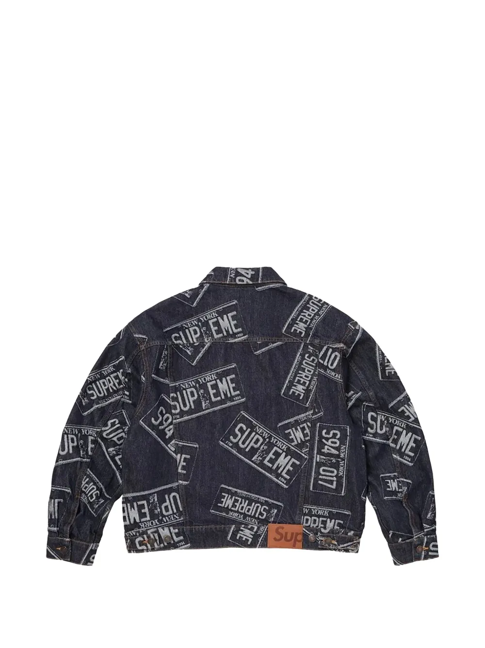 Supreme License Plate denim jack Blauw