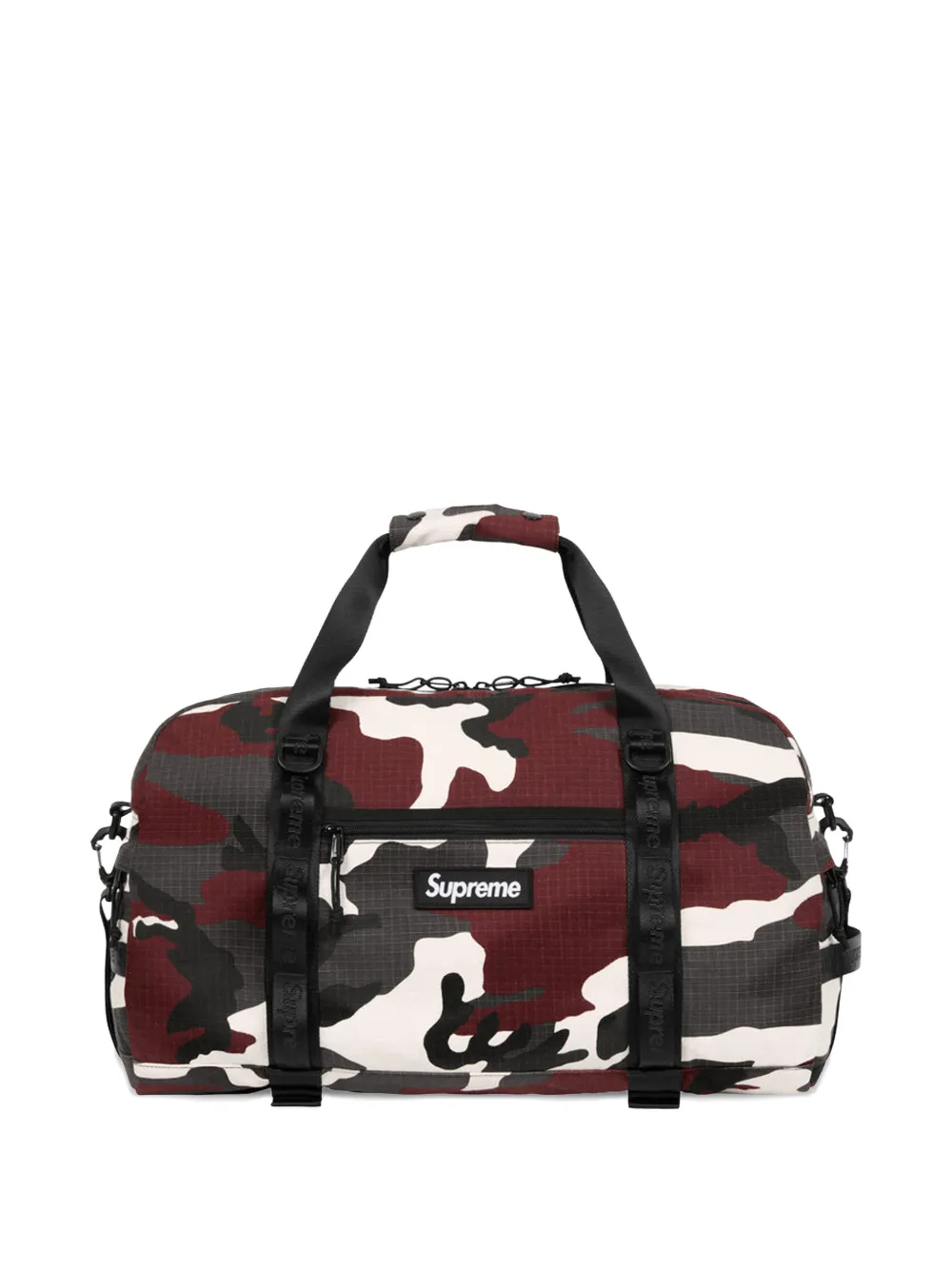 Supreme camouflage-print ripstop duffle bag - Rosso