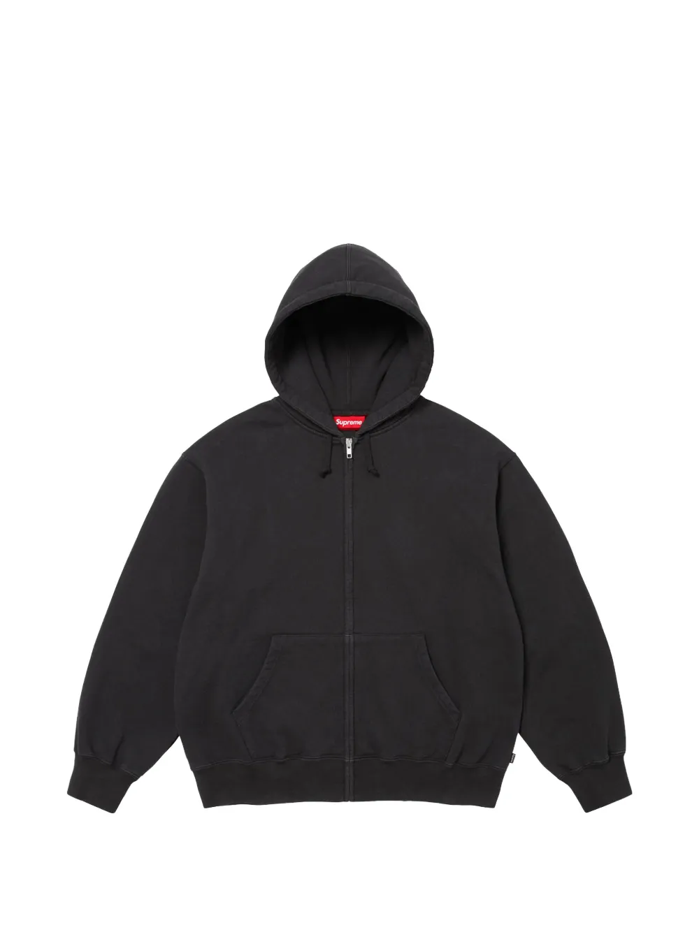 Supreme cut-out zip-up hoodie - Black