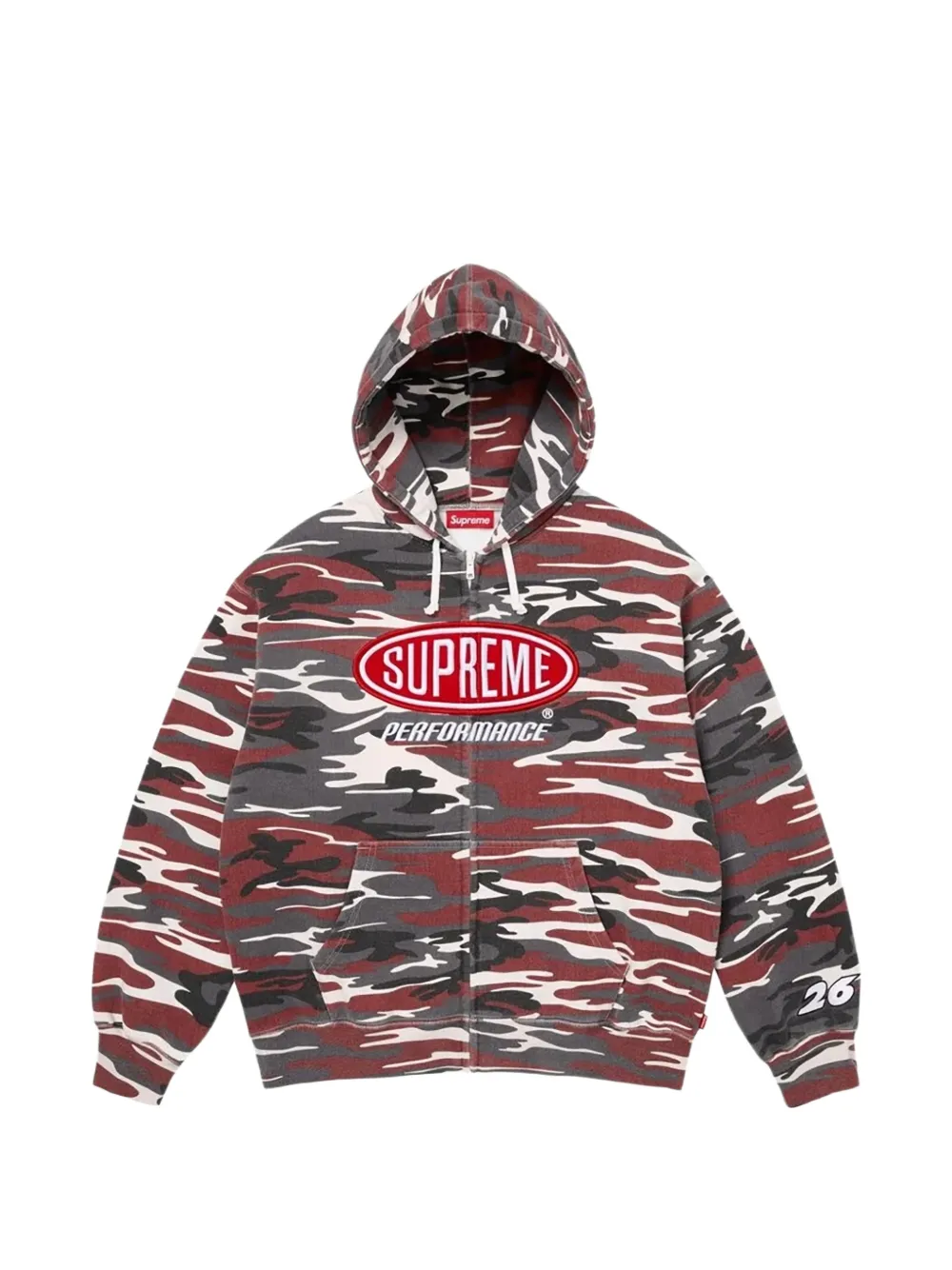 Supreme Performance camouflage-print zip-up hoodie - Rosso