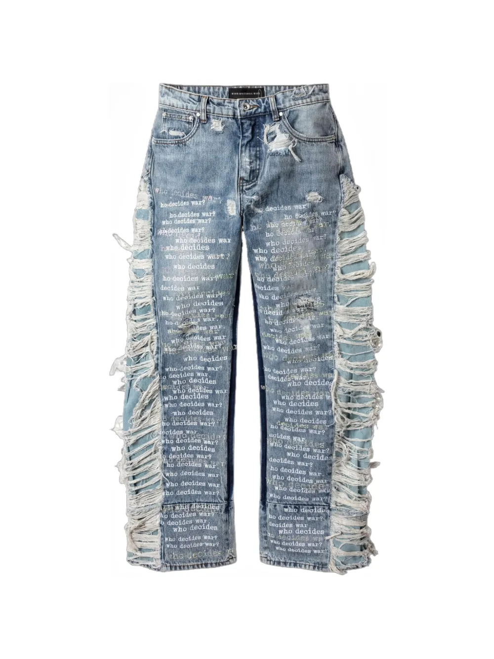 Who Decides War Scripture distressed jeans - Blu