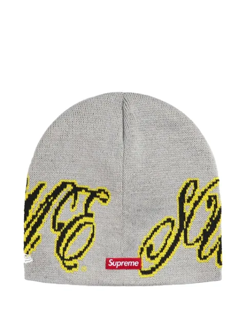 Supreme x New Era cursive beanie hat