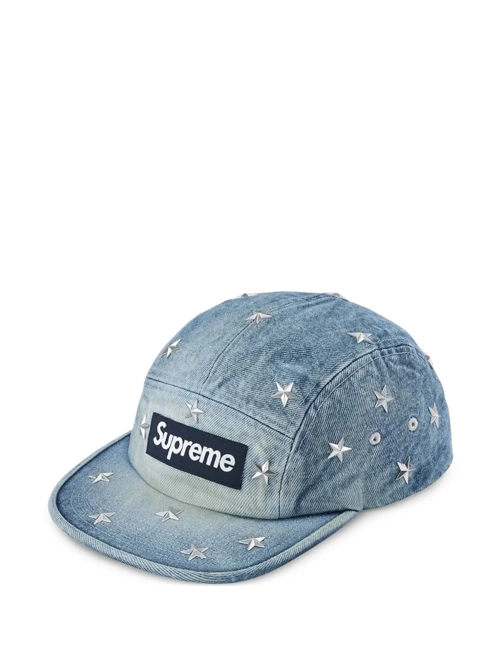 Supreme star-studded denim baseball cap - Blu