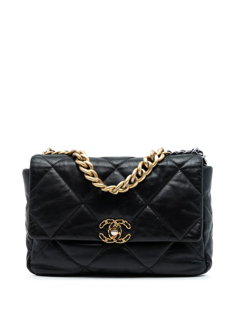 CHANEL Pre-Owned 2020 Large Lambskin 19 Flap satchel - Nero