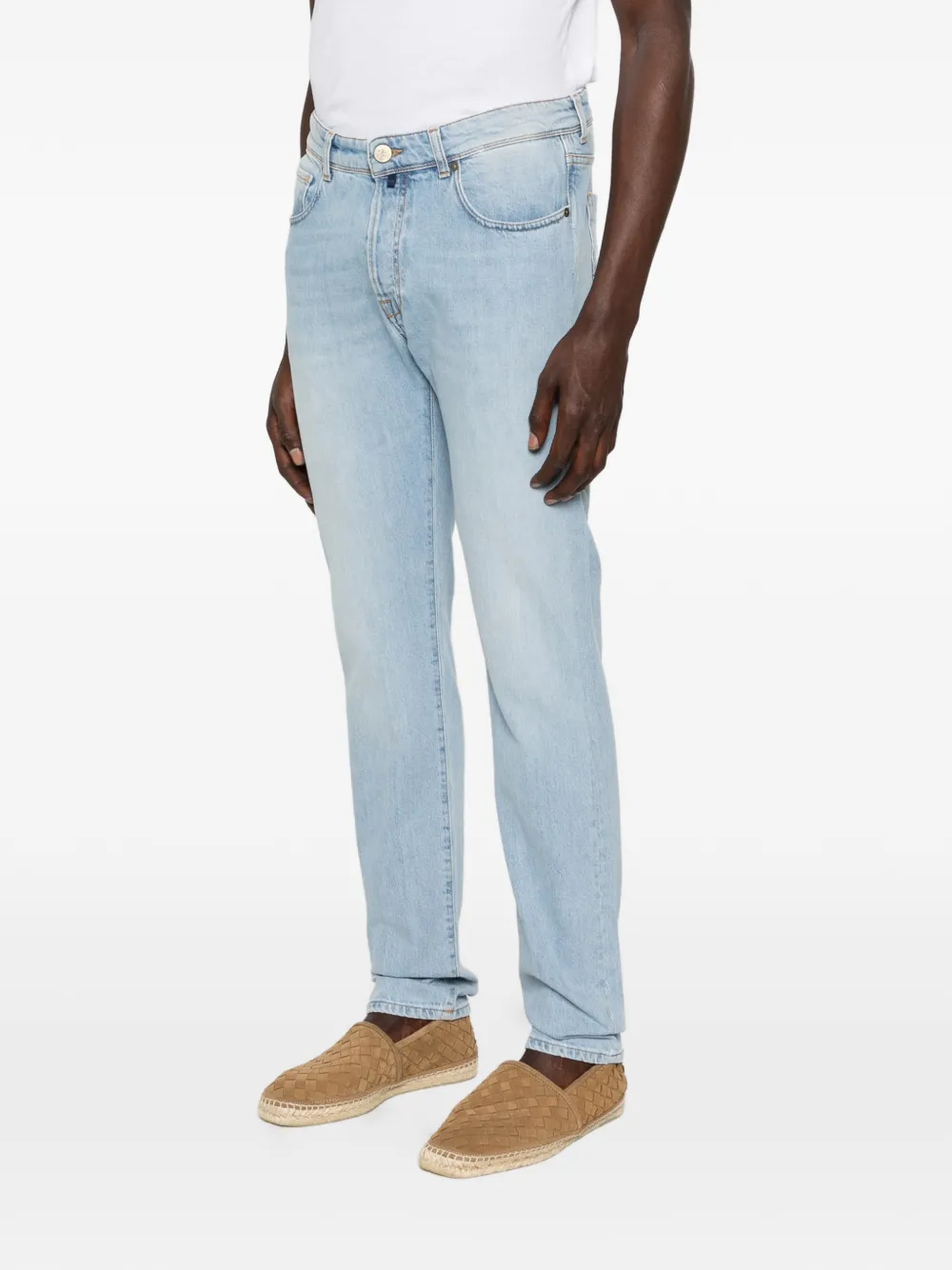 Incotex Jeans met vervaagd effect en vijf zakken Blauw