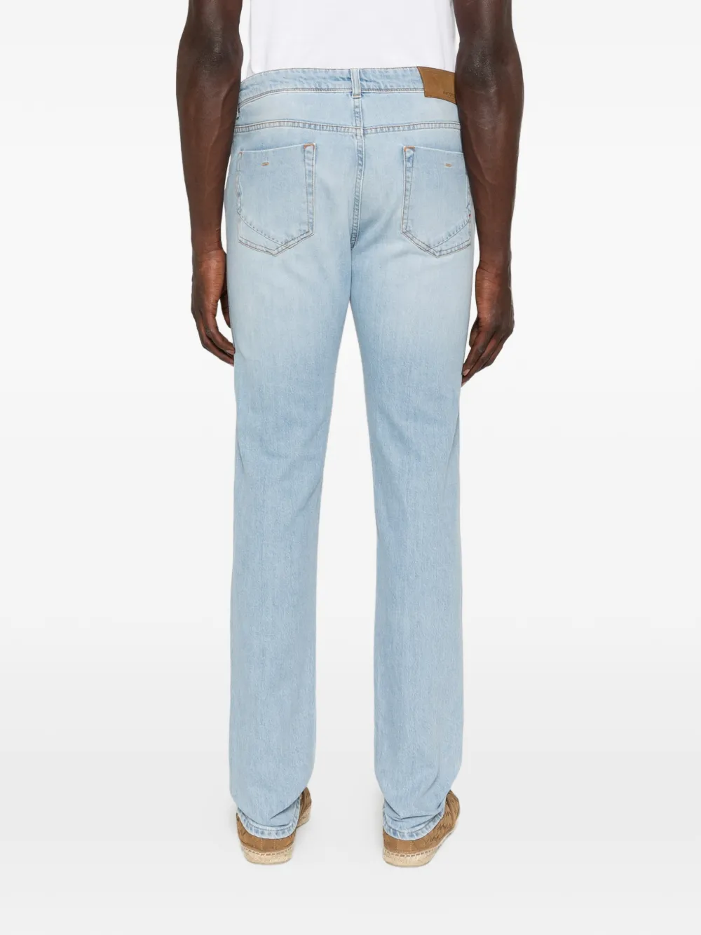 Incotex Jeans met vervaagd effect en vijf zakken Blauw