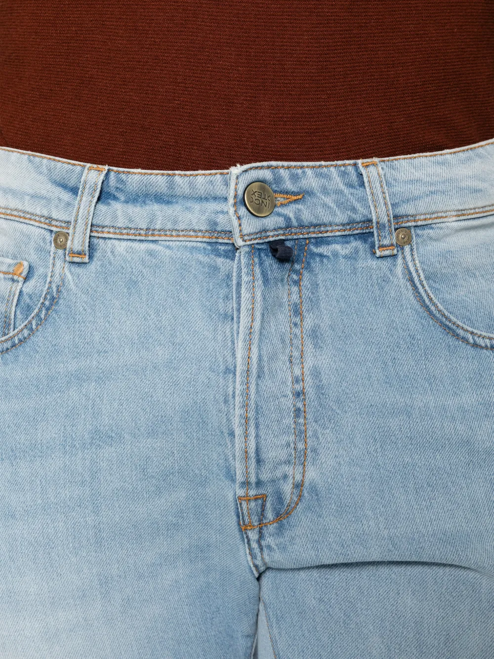 Incotex Jeans met vervaagd effect en vijf zakken Blauw