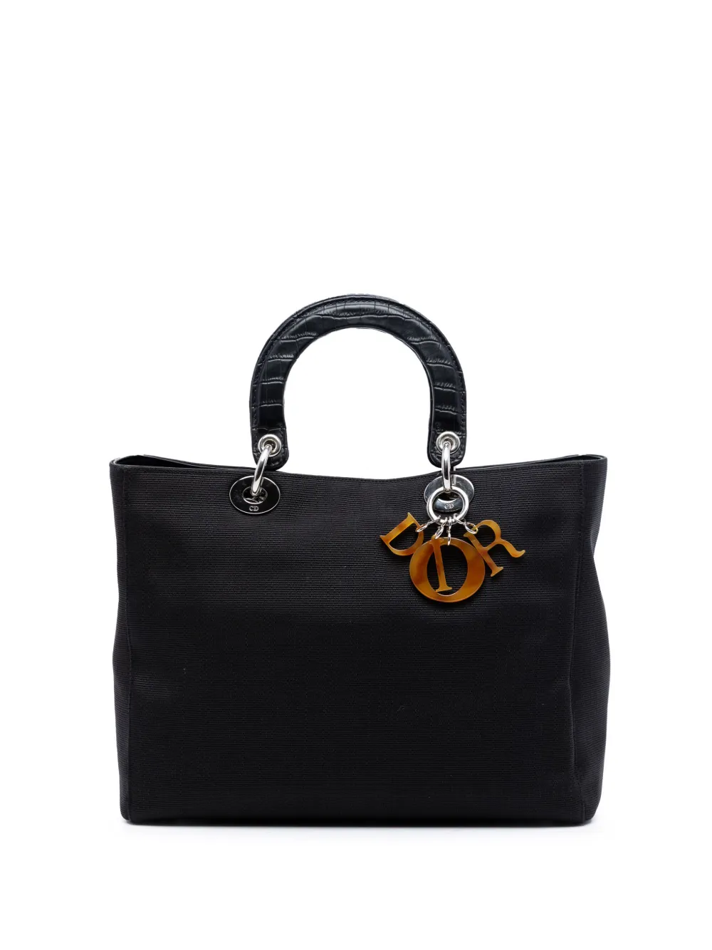 Christian Dior Pre-Owned 1998 große Lady Dior Satchel-Tasche aus Canvas - Schwarz