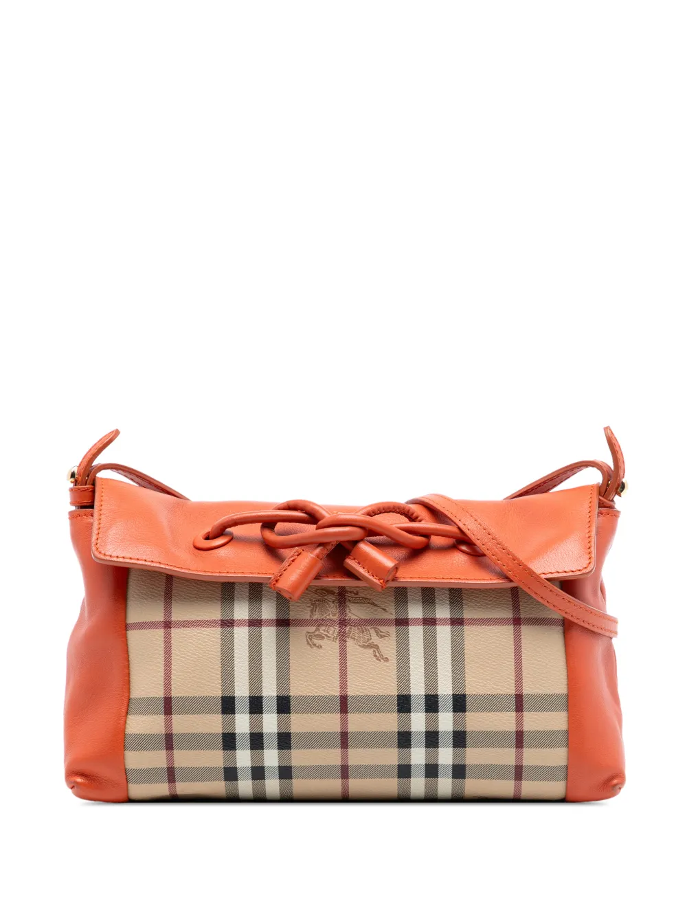 Burberry Pre-Owned 2021-2025 Haymarket Check Leah Umhängetasche aus beschichtetem Canvas - Orange