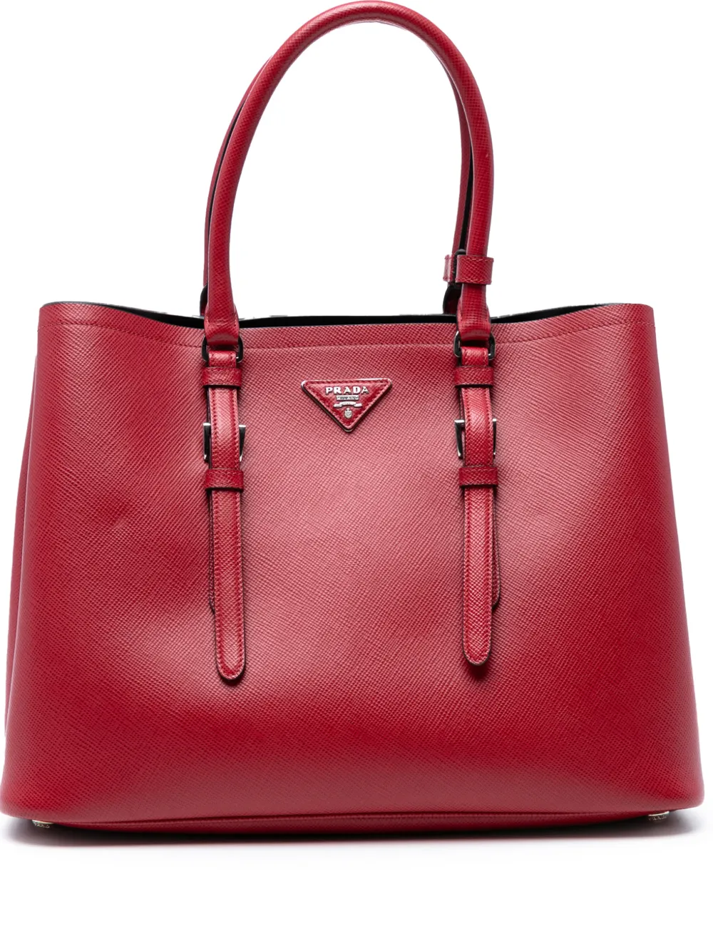 Prada Pre-Owned 2000-2013 Medium Saffiano Cuir Double Handle satchel - Rosso