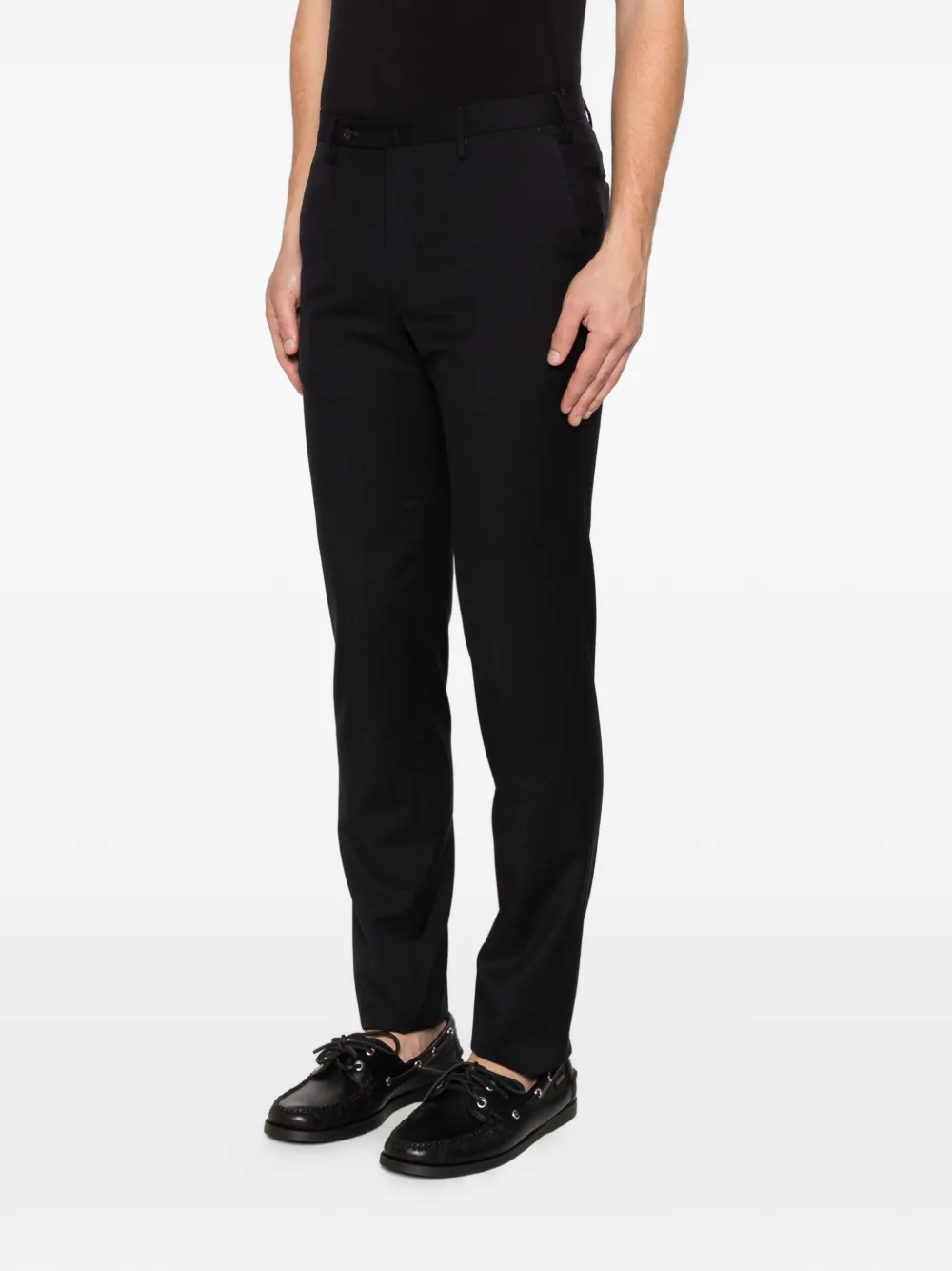 Incotex Wollen slim-fit broek Zwart