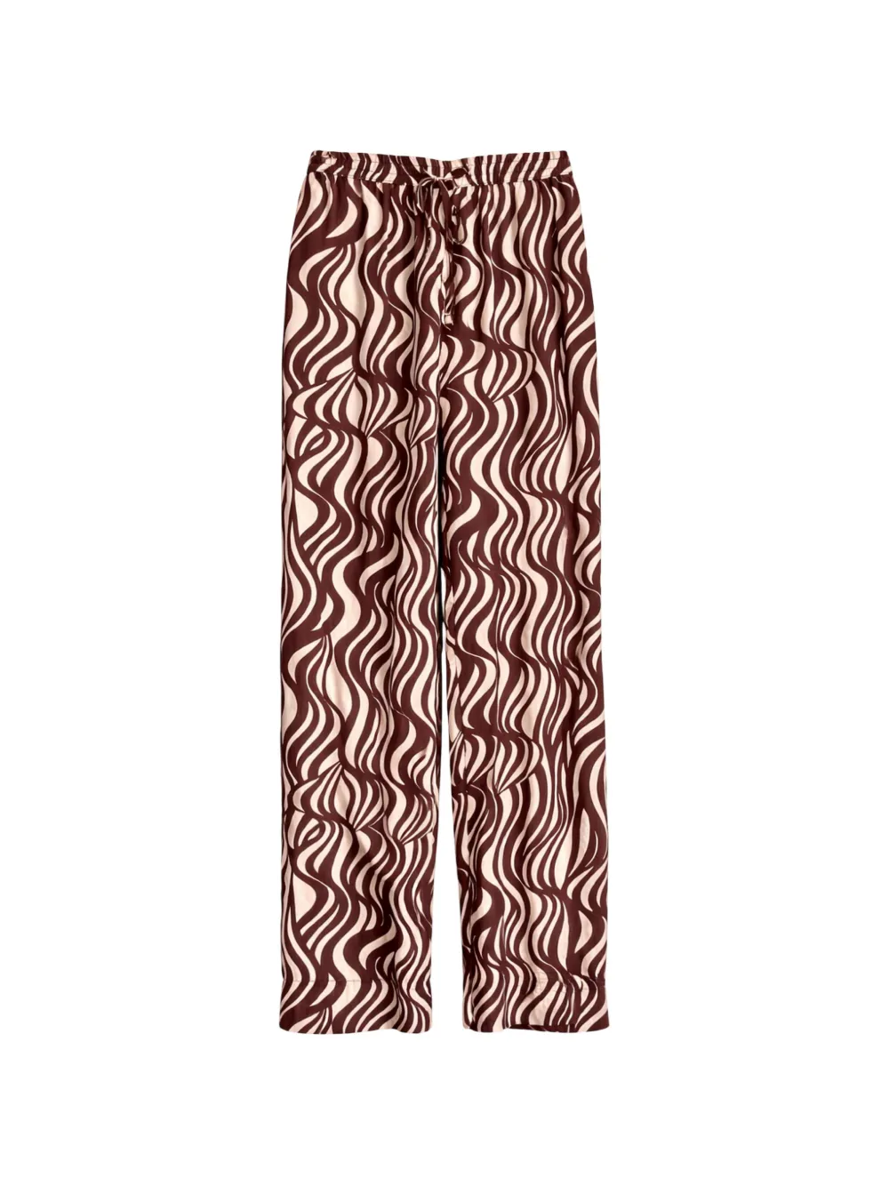 Enza Costa Resort wave-print drawstring trousers - Marrone