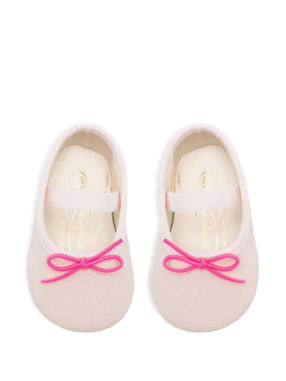 Bonpoint bow elasticated ballerinas Beige