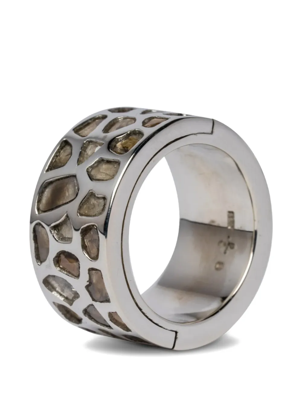 Fetch Ring Parts Of Four Polished Diamond Ring | Silver | FARFETCH HK