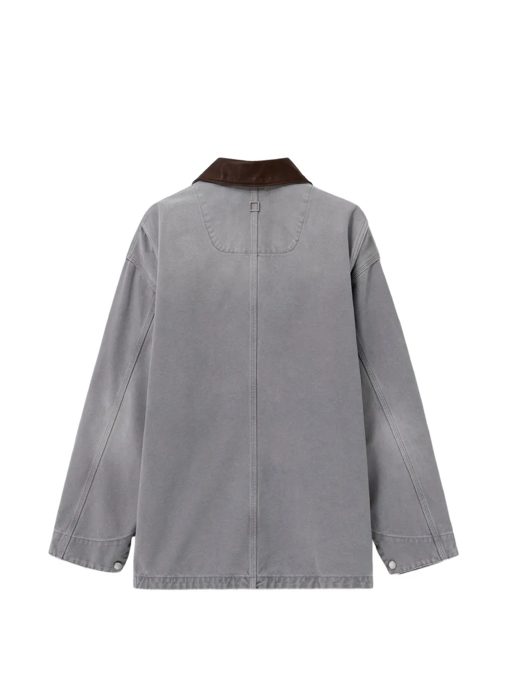 Wooyoungmi Leather Collar Pocket Jacket | Grey | FARFETCH