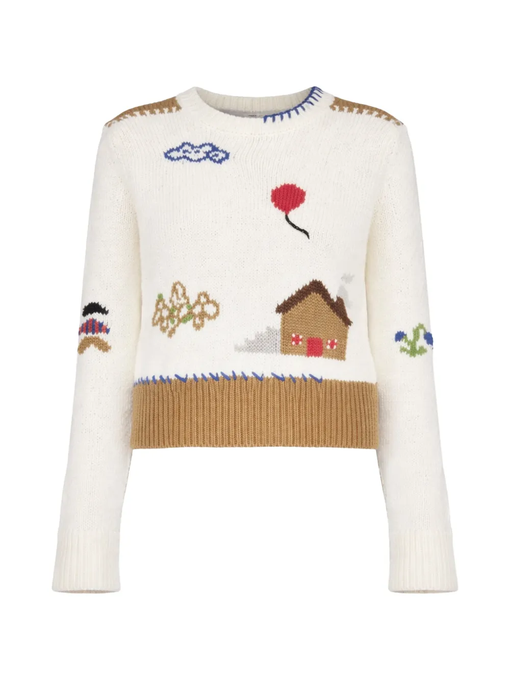 MOTHER The Shrunken embroidered pullover - Toni neutri