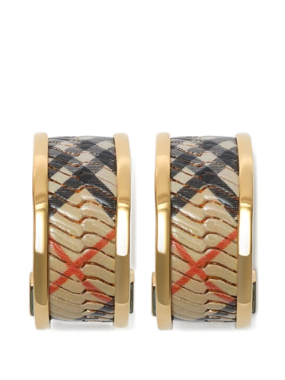 Burberry check-print hoop earrings - Oro